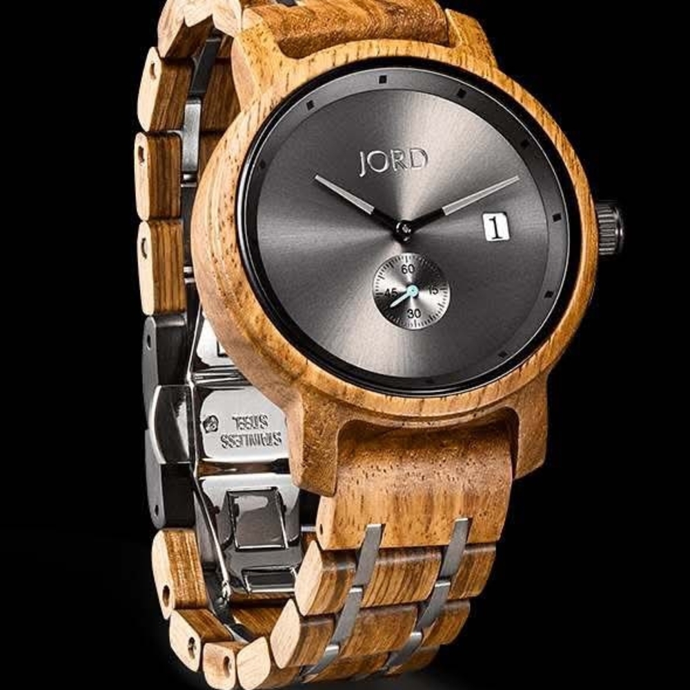 Men's Wooden Watch - Black and Brown